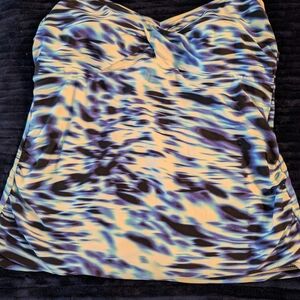 Blue and Cream Patterned Top